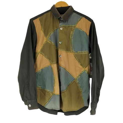 コムデギャルソンオム COMME des GARCONS HOMME 03AW 田中オム L/S パッチワークデザインシャツ メンズ JPN:M
