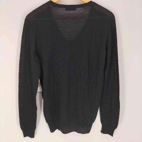 プラダ PRADA モヘアナイロン Vネックニットセーター メンズ EUR:48
