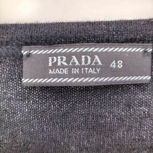 プラダ PRADA モヘアナイロン Vネックニットセーター メンズ EUR:48