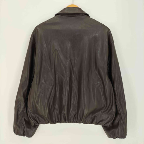 ザラ ZARA FAUX LEATHER BOMBER JACKET フェイクレザー ボンバージャケット レディース import:M