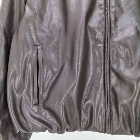 ザラ ZARA FAUX LEATHER BOMBER JACKET フェイクレザー ボンバージャケット レディース import:M