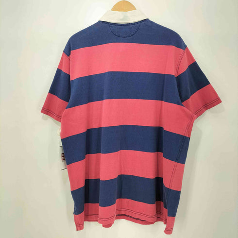 ポロバイラルフローレン Polo by RALPH LAUREN 90s ポニー刺繍 ボーダー S/S ラガーシャツ メンズ import:XL