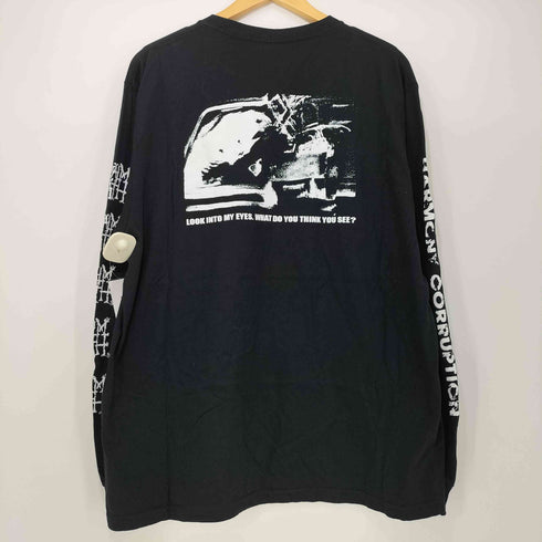 Harmony Corruption グラインドコア バンド アートワーク 両面プリント 袖プリント L/S Tシャツ メンズ import:XL