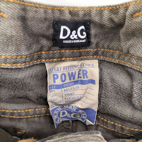 ドルチェアンドガッバーナ DOLCE&GABBANA EXPERT FITTING SERVICE POWER ダメージ バックロゴプレート ショートデニムパンツ メンズ 31