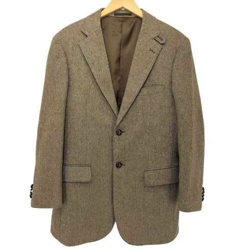 CLOTHING バスケットボタン ヘリンボーン 2B テーラードジャケット メンズ 胸囲92 胴囲80 身長170