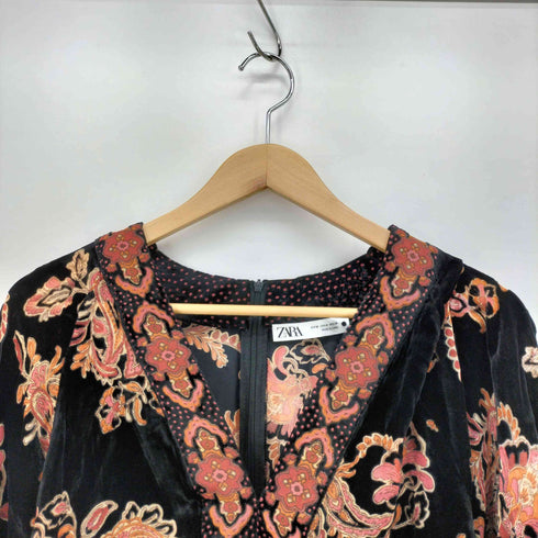 ザラ ZARA ベロア ペイズリー チュニック レディース import:M