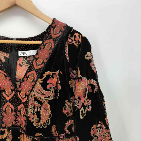 ザラ ZARA ベロア ペイズリー チュニック レディース import:M