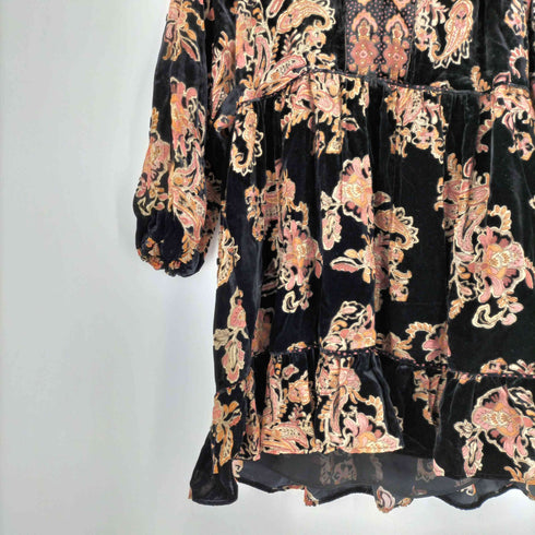 ザラ ZARA ベロア ペイズリー チュニック レディース import:M
