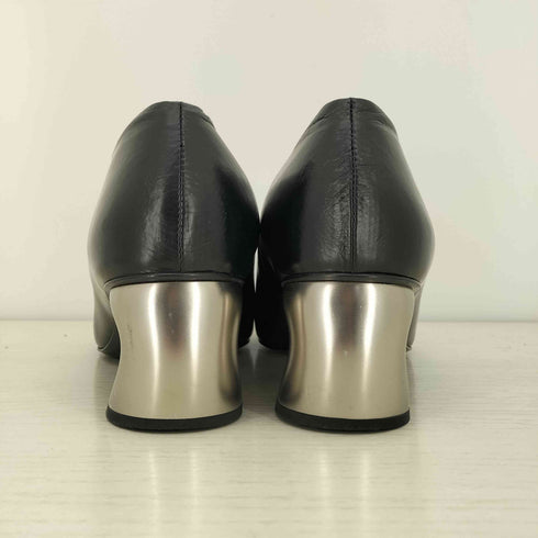 ジルサンダー JIL SANDER PUMP PAPERED CALF スクエアトゥ レザー メタルヒールパンプス レディース EUR:37