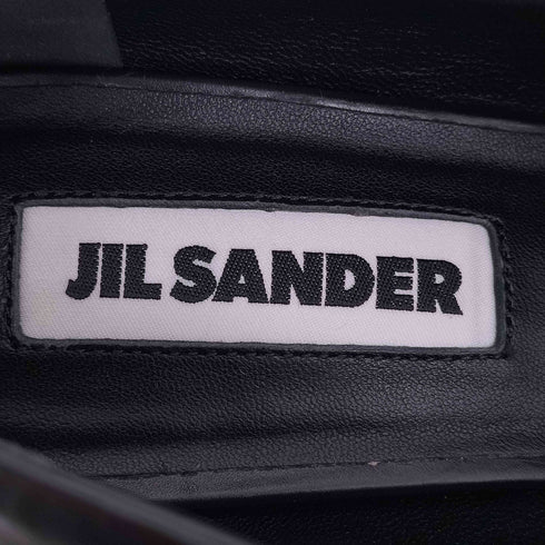 ジルサンダー JIL SANDER PUMP PAPERED CALF スクエアトゥ レザー メタルヒールパンプス レディース EUR:37