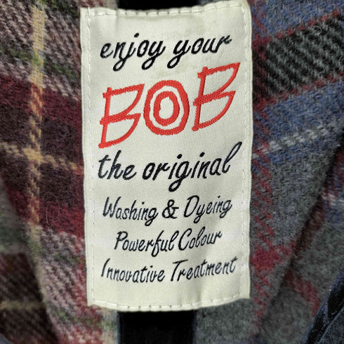 BOB JAPAN チェックインナー付き エポレット フーデット ミリタリー モッズコート メンズ JPN:L