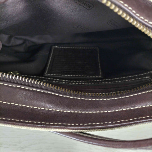 コーチ COACH OLD レザーハンドルキャンバスワンショルダーバッグ レディース