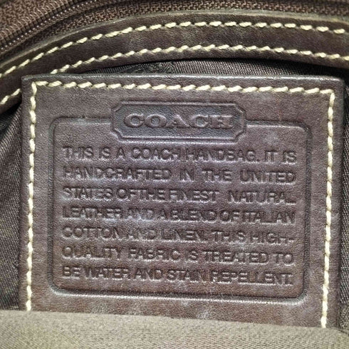 コーチ COACH OLD レザーハンドルキャンバスワンショルダーバッグ レディース