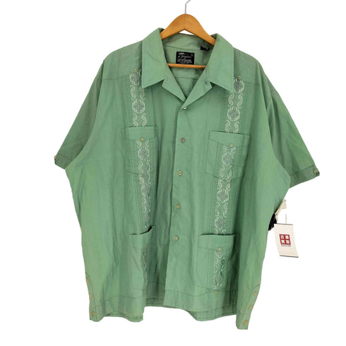 ドグァジャベーラ GUAYABERA 90S 韓国製 襟芯 ネイティブ刺繍 ポリコットン S/S キューバシャツ メンズ 3XL
