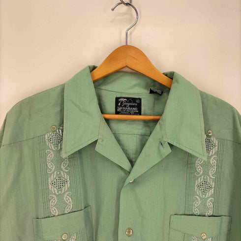 ドグァジャベーラ GUAYABERA 90S 韓国製 襟芯 ネイティブ刺繍 ポリコットン S/S キューバシャツ メンズ 3XL