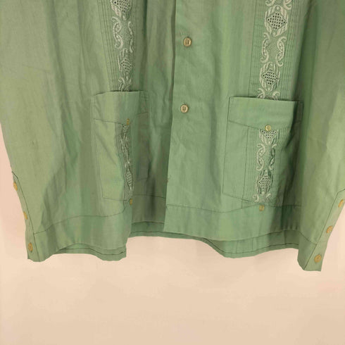 ドグァジャベーラ GUAYABERA 90S 韓国製 襟芯 ネイティブ刺繍 ポリコットン S/S キューバシャツ メンズ 3XL