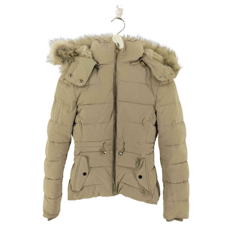 ザラ ZARA ファーフードダウンジャケット レディース import:XS