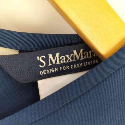 エスマックスマーラ S Max Mara ポリコットン 半袖 ギャザーワンピース レディース JPN:40