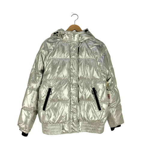 ギャップ Gap メタリック フーディ ダウンジャケット レディース import:XS