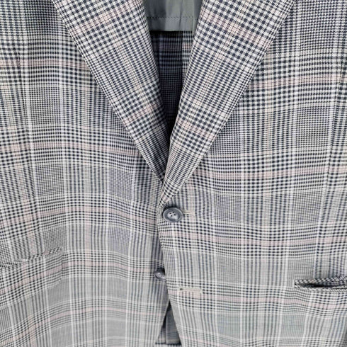 ハーディエイミス HARDY AMIES シルク混チェッククラシック2Bウールジャケット メンズ 96B B E 4