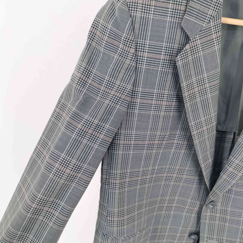 ハーディエイミス HARDY AMIES シルク混チェッククラシック2Bウールジャケット メンズ 96B B E 4