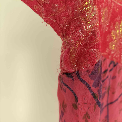 ノゾミイシグロ NOZOMI ISHIGURO Haute Couture オートクチュール 花柄 フラワー ジャカード バイアス チェック 切り替え レース レイヤード ミニ ワンピ レディース ONE SIZE