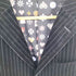 バーバリーブラックレーベル BURBERRY BLACK LABEL ストライプベロア3Bテーラードジャケット メンズ import:M