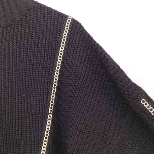 コハク KOHAKU 畦編み チェーンテープ ハイネックニット レディース FREE