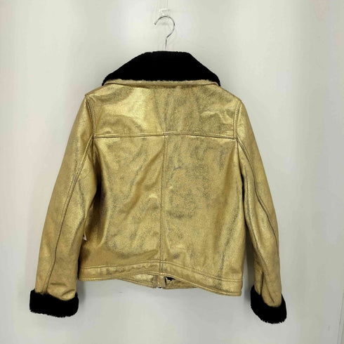 エイチアンドエム H&M ゴールド メタリック ボアジャケット レディース US:10