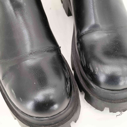 ザラ ZARA サイドジップ フェイクレザー ロングブーツ レディース 37