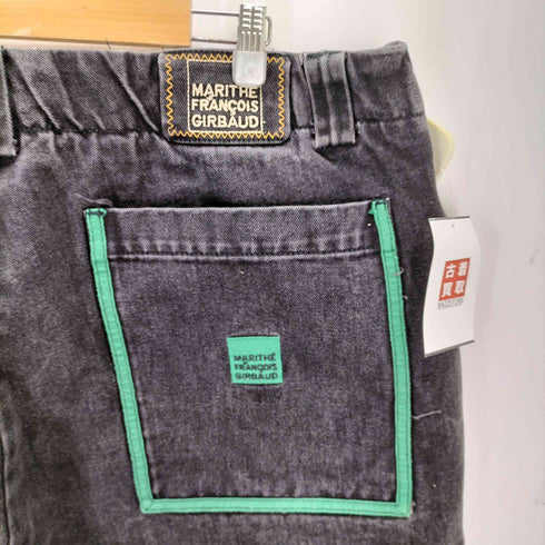 マリテフランソワジルボー MARITHE FRANCOIS GIRBAUD 90S シャトルパンツ ブラックデニムショーツ メンズ 42