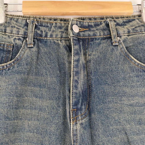 USED加工 バギーデニムパンツ レディース