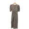 ザラ ZARA CHECK PRINT DRESS パフスリーブ Vネック ロングワンピース ドレス レディース import:XS