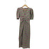 ザラ ZARA CHECK PRINT DRESS パフスリーブ Vネック ロングワンピース ドレス レディース import:XS