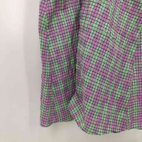 ザラ ZARA CHECK PRINT DRESS パフスリーブ Vネック ロングワンピース ドレス レディース import:XS