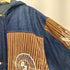 PARTO JEANS デニム×太畝コーデュロイ切替刺繍フーデットジャケット メンズ FREE