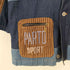 PARTO JEANS デニム×太畝コーデュロイ切替刺繍フーデットジャケット メンズ FREE