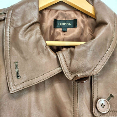 LORITTI lamb leather ラムレザー トレンチコート レディース L