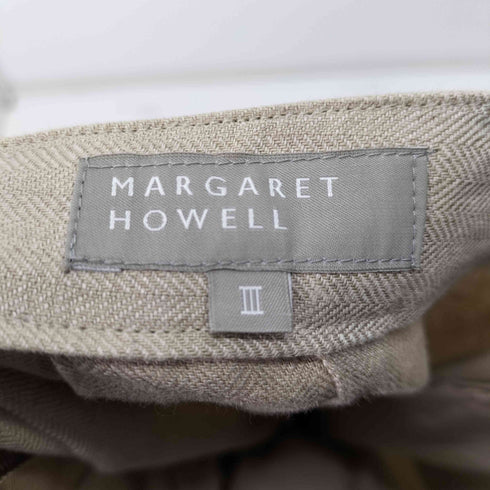 マーガレットハウエル MARGARET HOWELL リネン100 ヘリンボーン プリーツスカート レディース JPN:3