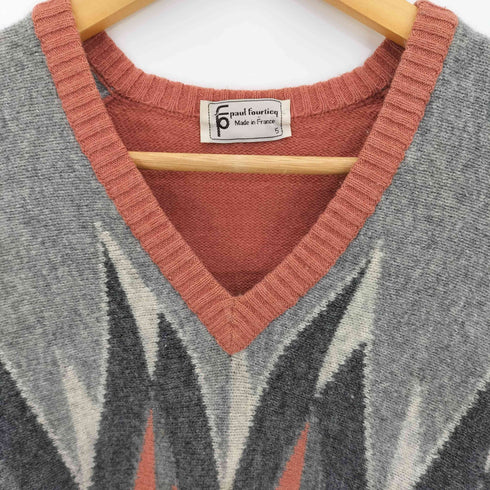 paul fourticq Vネック総柄ニット セーター メンズ import:S