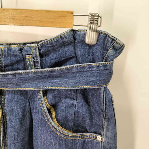 ザラ ZARA ベルト付 バギー ワイド デニム メンズ FR:40-44