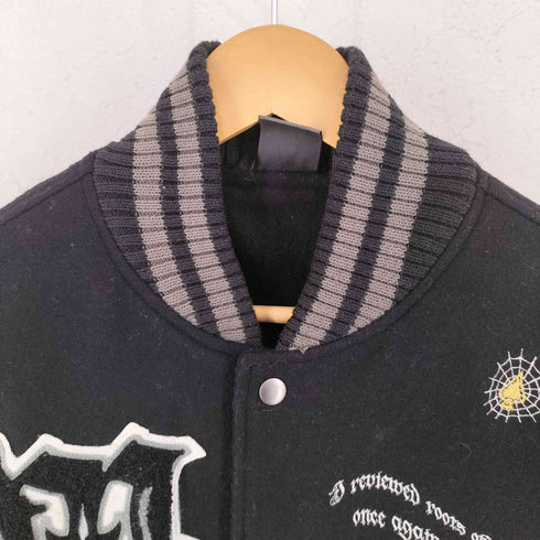MCDMSION Y2K 刺繍 ワッペン付き 袖カウレザー スタジャン メンズ import:M
