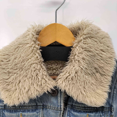 ヒステリックグラマー HYSTERIC GLAMOUR 00S ロゴ刻印ボタン バックスリット ミドル丈 ボア デニム ジャケット Y2K レディース
