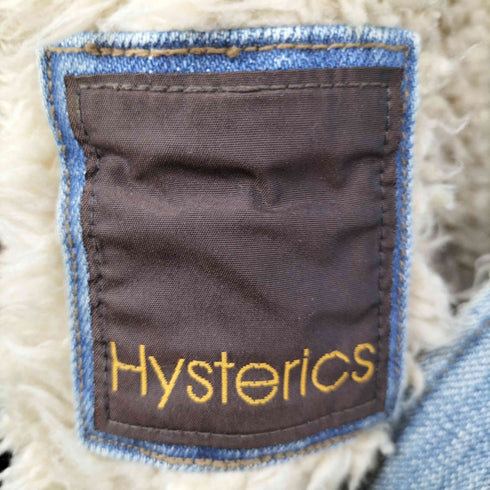 ヒステリックグラマー HYSTERIC GLAMOUR 00S ロゴ刻印ボタン バックスリット ミドル丈 ボア デニム ジャケット Y2K レディース