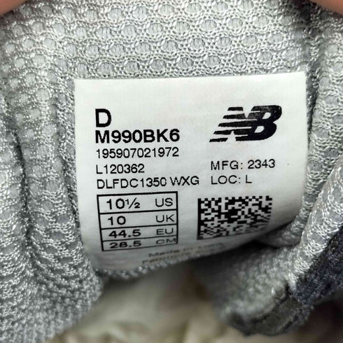 ニューバランス NEW BALANCE USA製 990 V6 BK6 M990BK6 メンズ JPN:28.5