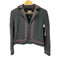 エンポリオアルマーニ EMPORIO ARMANI 90-00s アルパカ混 ホックボタン ステッチデザイン モヘア ウール ジャケット レディース EUR:38