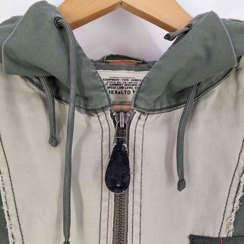 アヴィレックス AVIREX 再構築 ドッキング ダブルジップ フーデッド ジャケット メンズ import:XL