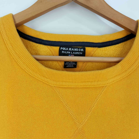 ポロジーンズカンパニーラルフローレン POLO JEANS COMPANY RALPH LAUREN 3段ロゴ刺繍 前後Vガゼット クルーネック スウェット メンズ import:XL
