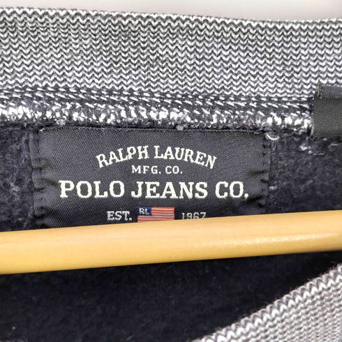 ポロジーンズカンパニーラルフローレン POLO JEANS COMPANY RALPH LAUREN ロゴプリント 前Vガゼット クルーネック スウェット メンズ import:L
