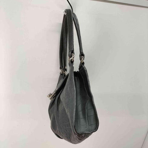 フルラ FURLA イタリア製 Genuine Leather 本革 クロコ型押し レザー ハンドバッグ レディース